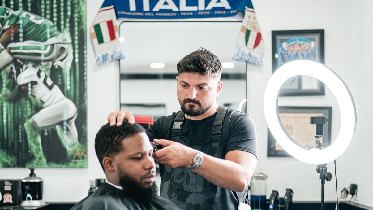Michael Colella, barber at Colella Cutz Barber Studios in Cherry Hill, NJ